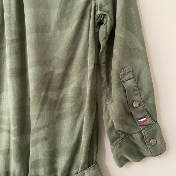 Etienne Marcel Military Green Lyocell Tunic Mini Dress - Picture 7 of 8